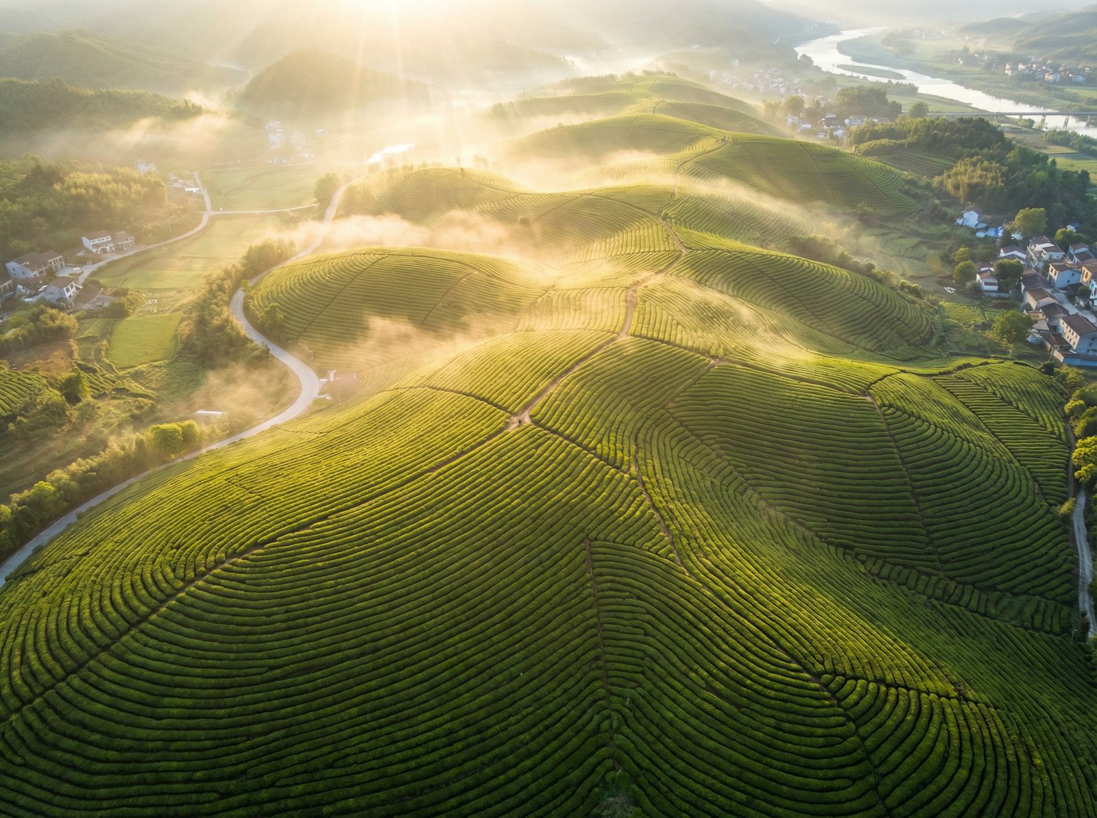 国产视频视频：万亩茶园航拍植物视频纪录片